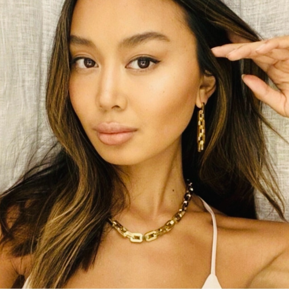 Eddie Borgo Gold Link necklace and earrings